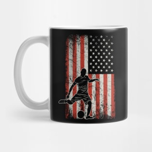 USA Flag Soccer Player Mug